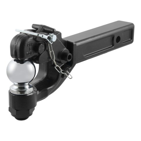 CURT Combination Ball/Pintle Hooks 48006 Pintle Hitch, Ball/Hook, 2 in. Square Receiver Mount, 16,000 lbs. GTW, 2 5/16 in. Hitch Ball Diameter, Each