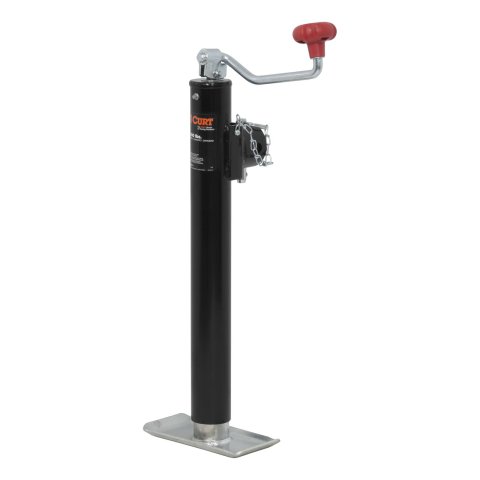 CURT Pipe-Mount Swivel Jacks 28356 Trailer Jack, Pipe Mount, Weld On, 5,000 lb. Capacity, 15 in. Travel, Steel, Painted, Top Wind, Each