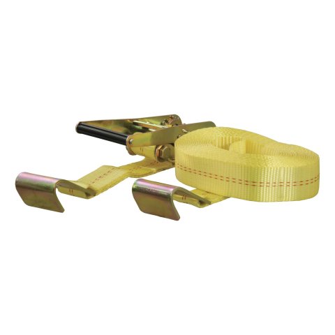 CURT Cargo Strap Sets 83048 Tie-Down Strap, Cargo, Ratchet, Flat Hook, 3,333 lbs. Working Load, 2 in. Width, 27 ft. Length, Yellow, Each