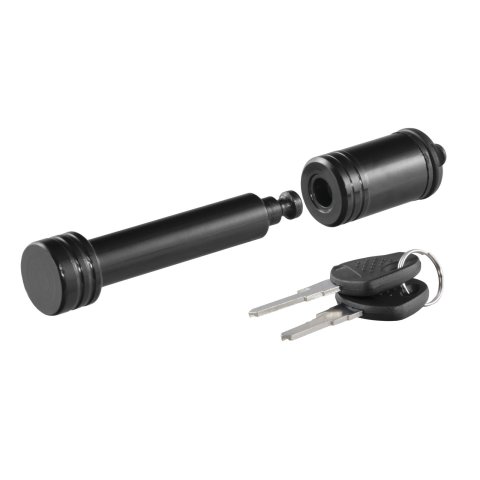 CURT Receiver Locks 23518 Hitch Lock, Steel, Black Powdercoated, Keys, 2 in. Tube, 0.625 in. Hole Size, Each