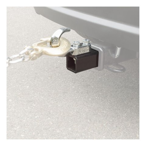 CURT Tow Hook Mounts 45825 Hook, 2 in. Receiver Mount, Black Tube, Chrome Hook, 7.50 in. Length, Each