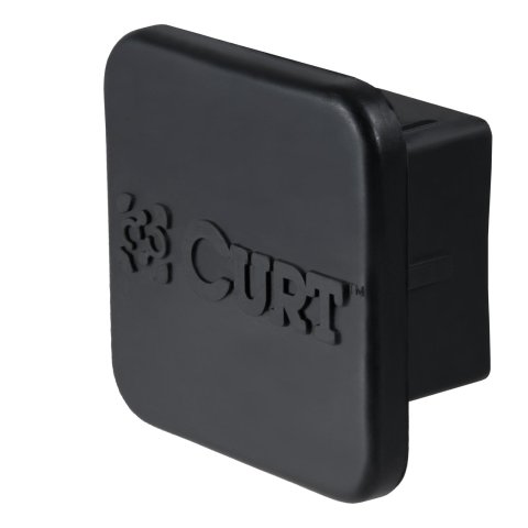 CURT Hitch Tube Covers 22276 Cover, Rubber, Black, Curt Manufacturing Logo, 2 in. Receiver Size, Each