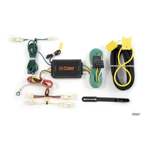 CURT Custom Wiring Connector Harnesses 55567 Vehicle Towing Harness Adapter, T-Connector, 3-Wire System, Circuit Protected Converter, Mazda, Toyota, Each