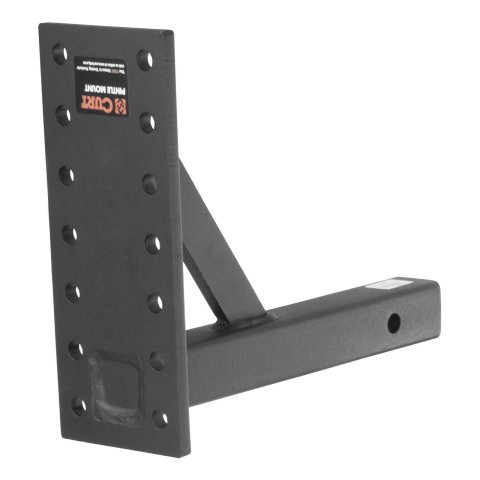 CURT Adjustable Pintle Mounts 48342 Mount, 10,000 lbs. GTW, 6-Position Mounting, 2 in. Square Receiver Mount, Steel, Black Carbide, Each