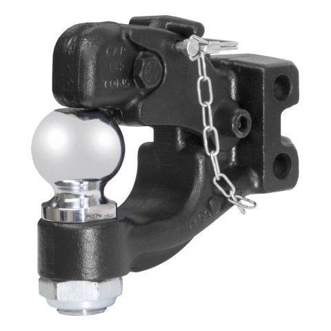 CURT Combination Ball/Pintle Hooks 45919 Pintle Hitch, Ball and Pintle Hook, Channel Mount, 10,000 lbs. GTW, 2 in. Hitch Ball Diameter, Each