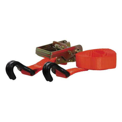 CURT Cargo Strap Sets 83025 Tie-Down Strap, Cargo, Ratchet, S-hook, 1,100 lbs. Working Load, 1 in. Width, 16 ft. Length, Red, Each