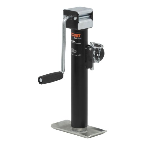 CURT Pipe-Mount Swivel Jacks 28354 Trailer Jack, Pipe Mount, Weld On, 5,000 lb. Capacity, 10 in. Travel, Steel, Painted, Side Wind, Each