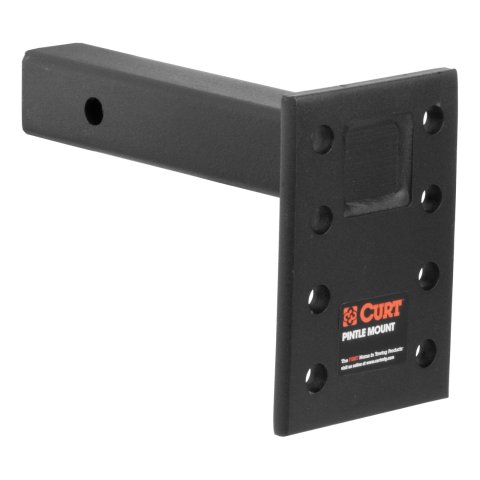 CURT Adjustable Pintle Mounts 48324 Mount, 10,000 lbs. GTW, 3-Position Mounting, 2 in. Square Receiver Mount, Steel, Black Carbide, Each