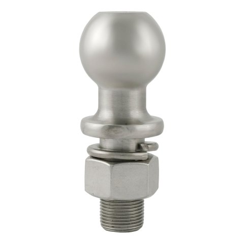 CURT Hitch Balls 40081 Ball, Stainless Steel, 1 7/8 in. Ball, 1 in. Diameter Shank, 2.125 in. Length Shank, 3,500 lbs., Each
