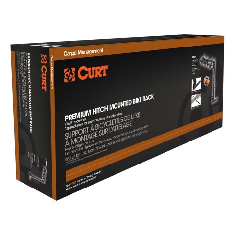 CURT Premium Hitch-Mounted Bike Racks 18064 Racks, Rack, Frame-Style Rack, Hitch Mount, 2 in. Receiver Size, 4 Capacity, Steel, Black, Each