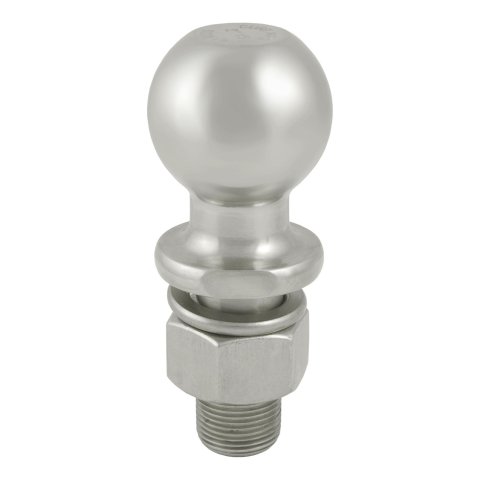 CURT Hitch Balls 40083 Ball, Stainless Steel, 2 in. Ball, 1 in. Diameter Shank, 2.125 in. Length Shank, 6,000 lbs., Each