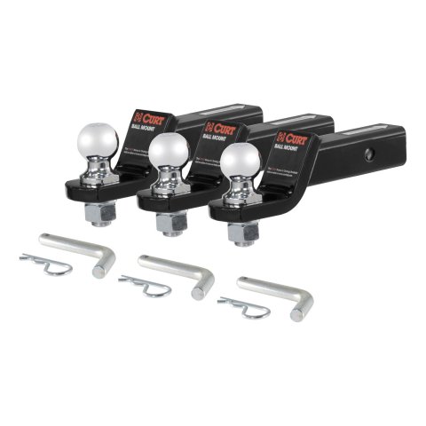 CURT Ready-Tow Ball Mounts 45037 Receiver Hitch Mount, Loaded Mount, 2 in. Drop, Set of 3