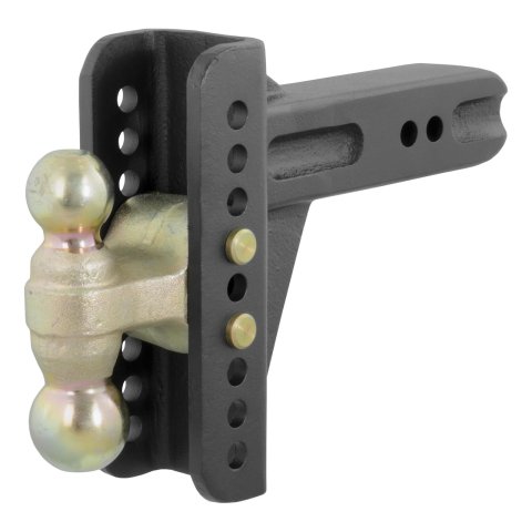 CURT Adjustable Ball Mounts 45902 Receiver Hitch Mount, Adjustable, 2 in. and 2 5/16 in. Size, 2 1/2 in. Square Mount, Stainless Steel, Carbide Powdercoated, Each