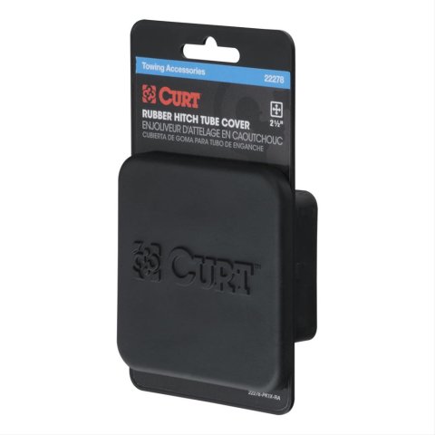 CURT Hitch Tube Covers 22278 Receiver Cover, 2.50 in. x 2.50 in., Rubber, Black, Universal, Each