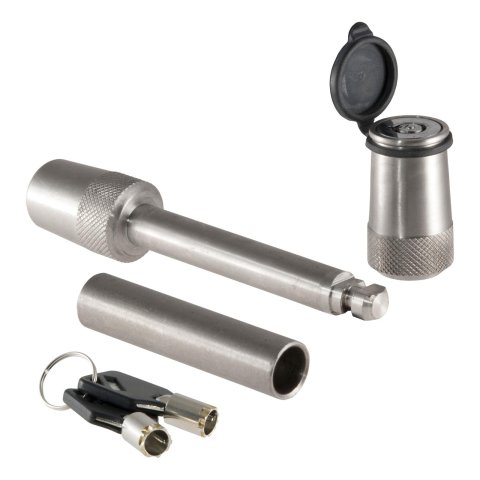 CURT Receiver Locks 23580 Hitch Lock, 1/2 in. Pin, 5/8 in. Adapter Sleeve, Stainless, 2 Keys, 1.25-2 in. Receiver, Each