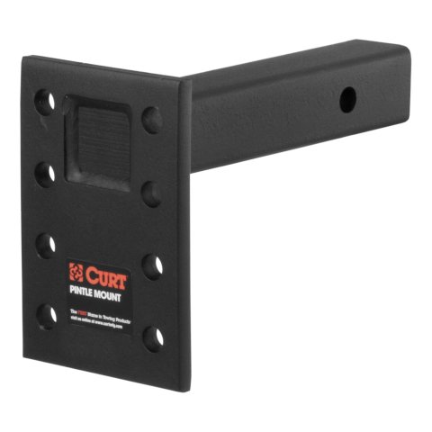 CURT Adjustable Pintle Mounts 48325 Mount, 15,000 lbs. GTW, 3-Position Mounting, 2 in. Square Receiver Mount, Steel, Black Carbide, Each