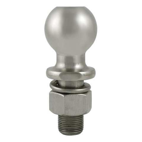 CURT Hitch Balls 40053 Ball, Stainless Steel, 2 in. Ball, 1 in. Diameter Shank, 2.125 in. Length Shank, 6,000 lbs., Each