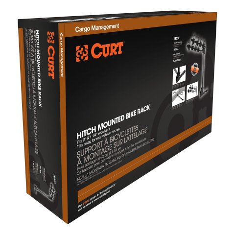 CURT Extendable Hitch-Mounted Bike Racks 18030 Racks, Rack, Frame-Style Rack, 1.25 and 2 in. Receiver Size, 4 Capacity, Steel, Black, Each