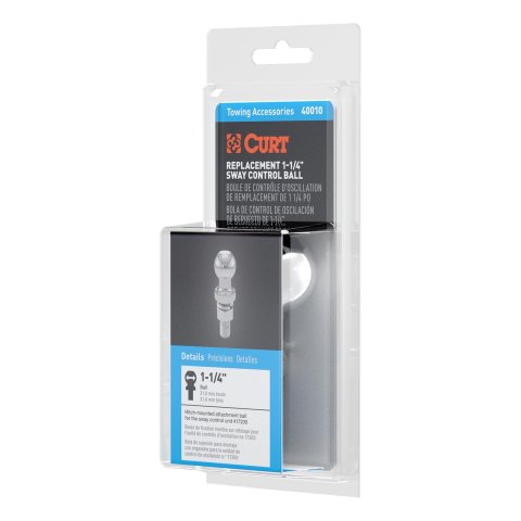 CURT Sway Control Attachment Balls 40010 Ball, Steel Chrome, Each