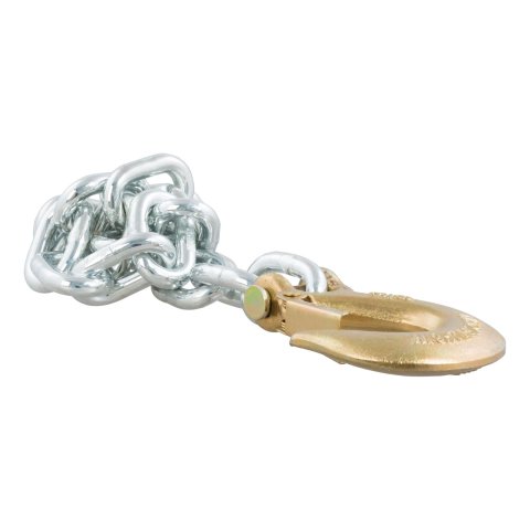 CURT Safety Chain Assemblies 80315 Chain, Steel, Zinc Plated, 16,200 lb. Break Force, 35 in. Length, Clevis Hook Ends, Each