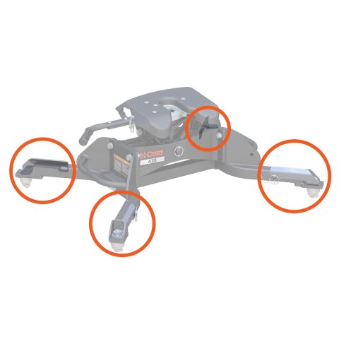 CURT Replacement Fifth Wheel Puck System Handles 19205 Hitch Components, Handle, Release, RAM, Set of 4