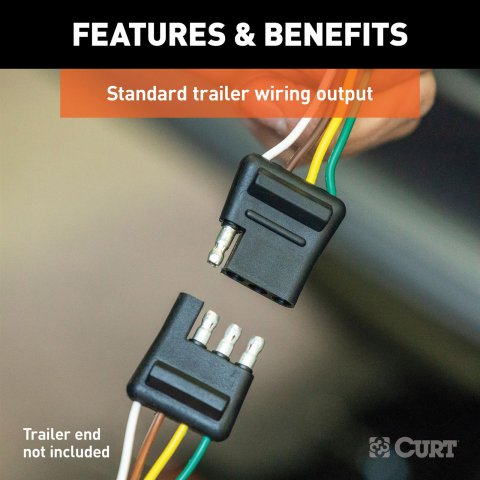 CURT Custom Wiring Connector Harnesses for 2020-2025 PALISADE - 56491 Trailer Harness, Main Type, 4-Way Fla, Hyundai, Palisade, Kit