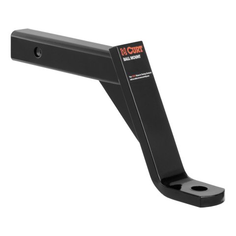 CURT Powdercoated Ball Mounts 45100 Receiver Hitch Mount, Steel, Black, 2 in. Square, 8 in. Drop, 6 in. Rise, 10.25 in. Length, Each
