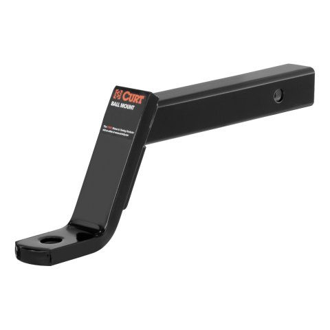 CURT Powdercoated Ball Mounts 45280 Receiver Hitch Mount, Steel, Black, 2 in. Square, 6 in. Drop, 4 in. Rise, 14.25 in. Length, Each