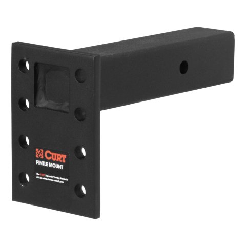 CURT Adjustable Pintle Mounts 48329 Mount, 18,000 lbs. GTW, 3-Position Mounting, 2 1/2 in. Square Receiver Mount, Steel, Black Carbide, Eac