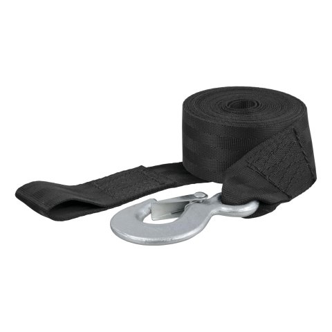 CURT Winch Straps 29450 Strap, 2 in. x 15 ft., Nylon, Black, 1,100 lbs. Work Load Limit, Marine, Each