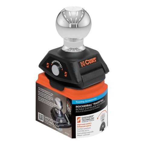 CURT Rockerball Cushioned Hitch Trailer Balls 40249 Ball, RockerBall 2-5/16" Cushion Ball (1-1/4" Shank, 12,000 lbs., Packaged)