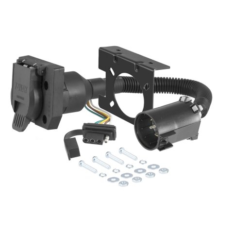 CURT Towing Harness Sockets and Plugs 55774 Vehicle Socket, 7-Way RV Blade,4-Way Flat, GM/Ford, Each
