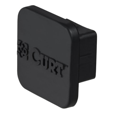 CURT Hitch Tube Covers 22275 Cover, Rubber, Black, Curt Manufacturing Logo, 1 1/4 in. Receiver Size, Each