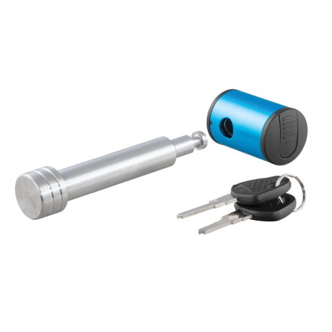 CURT Receiver Locks 23502 Hitch Lock, Stainless Steel Pin, Natural, Keys, 0.625 in. Hole Size, 2 in. Receiver, Each