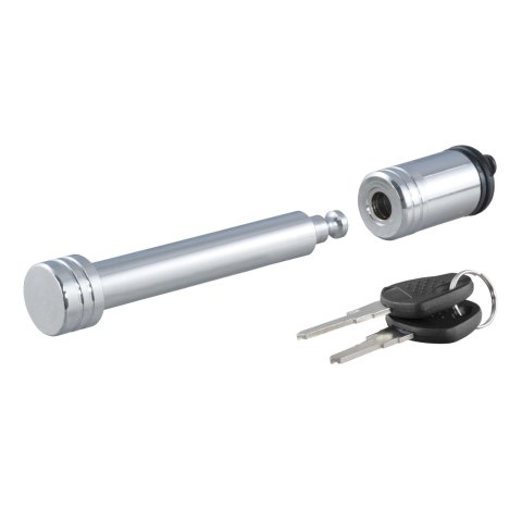 CURT Receiver Locks 23528 Hitch Lock, Steel, Chrome, Keys, 0.625 in. Hole Size, 2-2.5 in. Receiver, Each