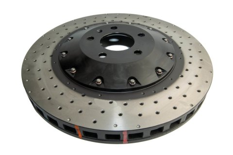 Disc Brakes Australia USA LLC Brake Rotors DBA52778BLKXD 5000 Fully Assembled 2-piece Black Anodised Hat Cross Drilled/Dimpled KP [ Audi S6 V10 06-12 F ]
