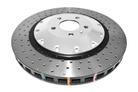 Disc Brakes Australia USA LLC Brake Rotors DBA52778SLVXD 5000 Fully Assembled 2-piece CLEAR Anodised Hat Cross Drilled/Dimpled KP [ Audi S6 V10 06-12 F ]