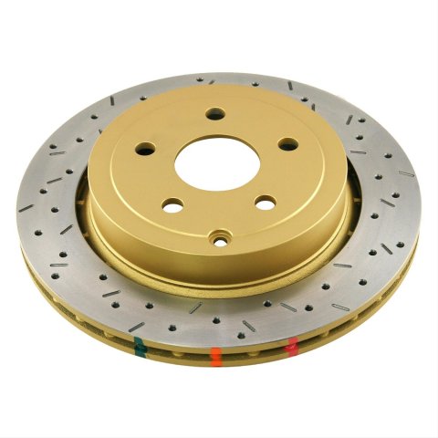 DBA HD Series 4000XS Brake Rotors DBA42650XS-10 Rotor, 4000XS, Vented, Cross-Drilled and Slotted Surface, Iron, Gold Painted, Subaru, Front, Each