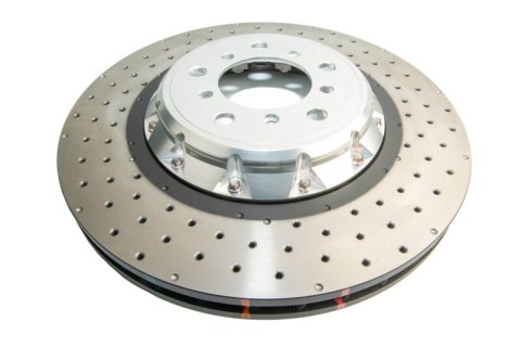 Disc Brakes Australia USA LLC Brake Rotors DBA52280SLVXD 5000 Fully Assembled 2-piece Clear Anodised Hat Cross Drilled/Dimpled 360mm x 30mm KP [ BMW BMW-1M E82 SERIES - F]