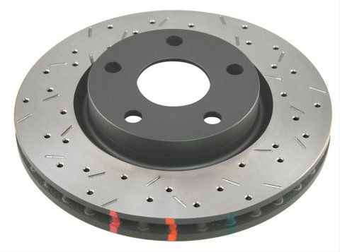 DBA HD Series 4000XS Brake Rotors for 2010-2015 CAMARO, 2009 G8, 2014-2017 SS - DBA42604BLKXS Rotor, 4000XS, Vented, Cross-Drilled and Slotted Surface, Iron, Black Painted, Chevy, Pontiac, Front, Each