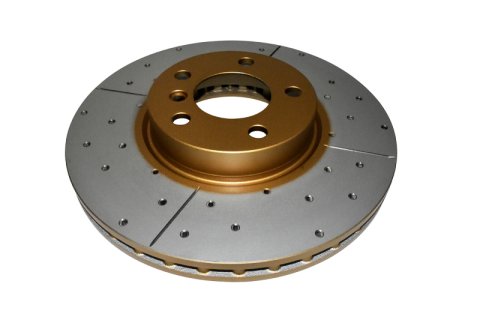 Disc Brakes Australia USA LLC Brake Rotors DBA2874X Street Gold Cross-drilled/slotted KP[ BMW X5 07-10 F ]