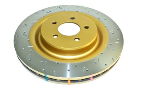 Disc Brakes Australia USA LLC Brake Rotors DBA43003SLVXD 4000 Crossdrilled/Dimpled SILVER Paint KP [ Audi RS7 14-17 R ]