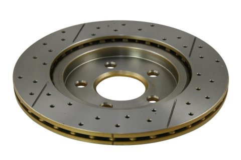DBA Street Series T2 Disc Brake Rotors DBA2114X Rotor, T2, Iron, Black, Drilled/Slotted, Ford, Rear, Each