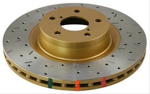DBA HD Series 4000XS Brake Rotors DBA42736XS Disc Rotor, Cross-Drilled, Slotted, 4000 XS Series, Uni-Directional,