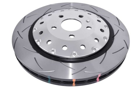 Disc Brakes Australia USA LLC Brake Rotors DBA52844SLVS 5000 Fully Assembled 2-piece Clear Anodised Hat T3 slotted KP [ AUDI-RS3 -> F ]