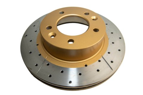 Disc Brakes Australia USA LLC Brake Rotors DBA636X Street Gold Cross-drilled/slotted [ Mazda RX7 86-92 F ]