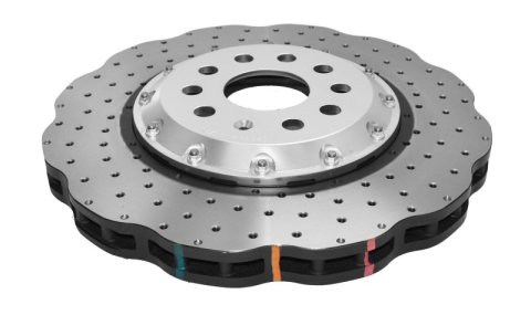 Disc Brakes Australia USA LLC Brake Rotors DBA52830WSLVXD 5000 Fully Assembled 2-piece Clear Anodised Hat Cross Drilled/Dimpled WAVE KP [ VW Golf R Mk7 Audi S3 12-> F ]