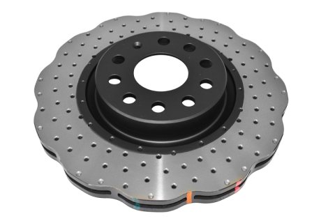 Disc Brakes Australia USA LLC Brake Rotors DBA42806WXD 4000 Crossdrill Dimple WAVE KP [ VW Golf/Jetta/Tiguan & Skoda 03-> F ]