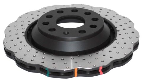 Disc Brakes Australia USA LLC Brake Rotors DBA42809WXD 4000 XD Crossdrilled and Dimpled WAVE KP [ VW Golf R32 /Jetta/Tiguan & Skoda 03-> R ]