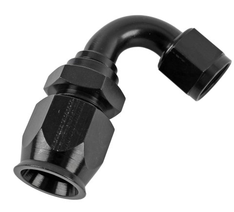 Fragola Performance Systems Race-Rite Reusable PTFE Hose Ends 2512010 Ends, Race-Rite, PTFE, -10 AN, Swivel, 120 Degree, Female Threads, Aluminum, Black Anodized, Each